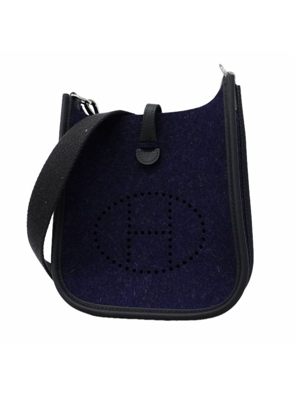 Hermes Shoulder Bag Evelyne TPM Felt Bleu Nuit Silver
